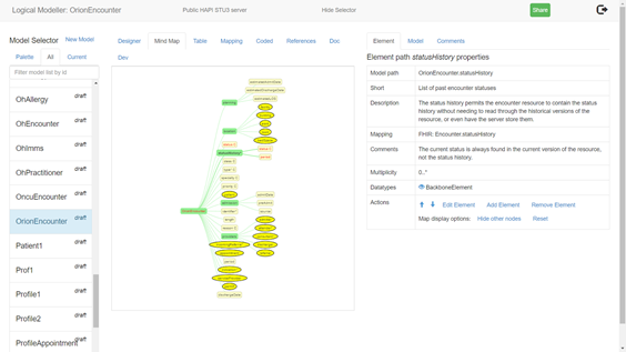 ClinFHIR Logical Modeller Screenshot