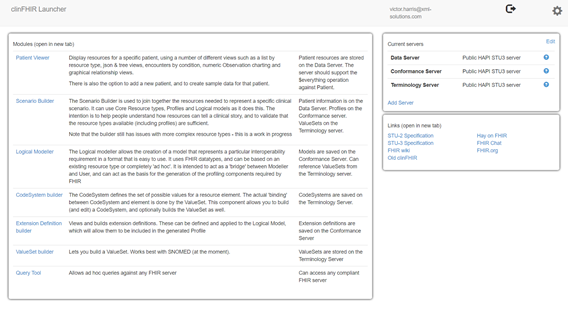 ClinFHIR Launcher Screenshot